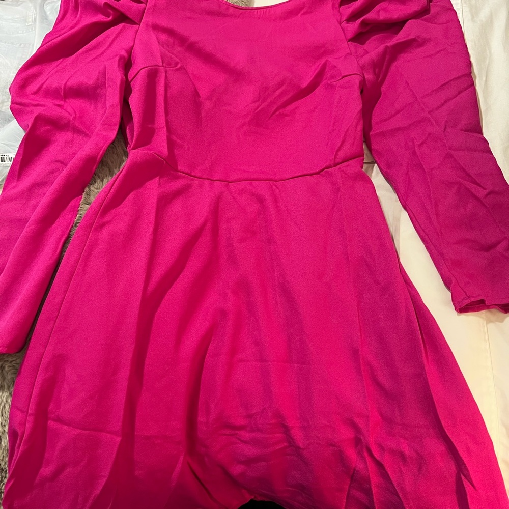 Pink dress puffer sleeve